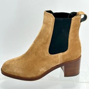 Rag Bone New York Size 35 US 5.5 Sabbia Suede Block Heel Chelsea Boots Hazel Tan